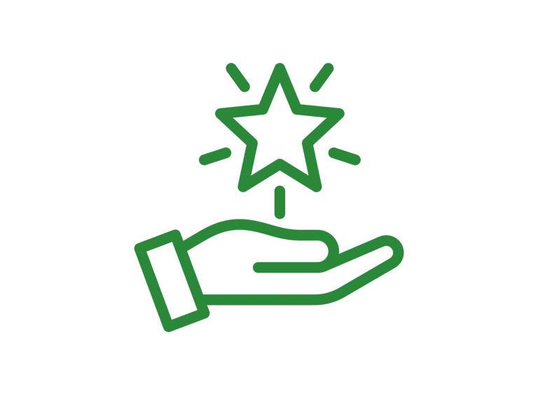 ikona gwiazdy na dłoni